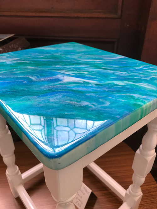 New Contemporary Resin Art Table completed Purple 13 Creative Arts by Mandy Collins